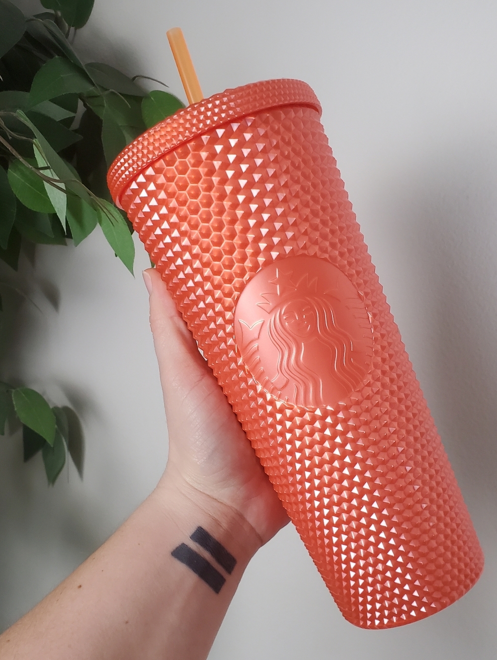 Starbucks Halloween Orange Pearlized Studded Tumbler 24oz Venti